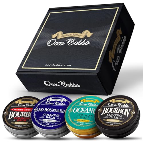 Occo Bobbo Solid Cologne Sample Set for Men, Four 0.5 oz Travel Tins