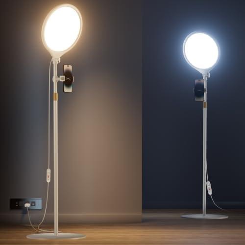 Ring Light with Stand & Phone Tripod with Light, 10″ Full Screen LED Panel.