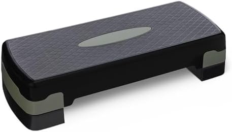 Amazon Basics Aerobic Exercise Step Platform, Adjustable Workout Stepper for Home Fitness, 27″, Black/Grey