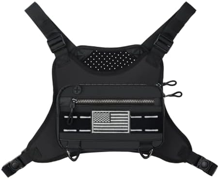 Sports Chest Bag For Men Women, Running Vest Bag With Built,Phone Holder For Workouts&Ski&Cycling&Hiking,Motorcycle Accessories