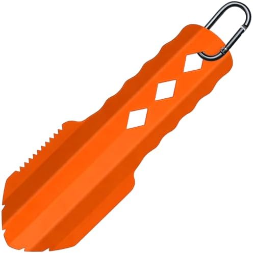 3-in-1 Ultralight Backpacking Trowel, Durable Aluminum Shovel & Potty Tool with Ergonomic Handle for Hiking & Survival(Orange)