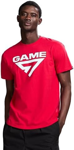 GAME 7 Men’s Short Sleeve Lightweight Graphic Logo Crew Neck Cotton T-Shirt