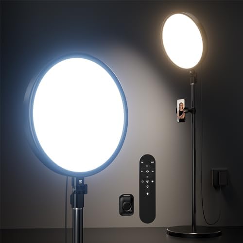 Large Ring Light with 79″ Stand, 6500K Professional Full-Screen Big Ring Light with Stand and Phone Holder, Selfie Light with Remote for Studio Video Photography, TikTok, YouTube, Live Stream
