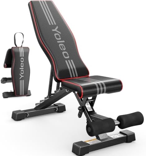 YOLEO Adjustable Weight Bench, ASTM-Certified 827LBS