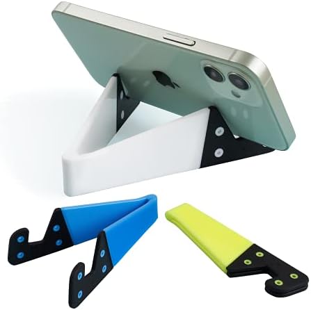 Portable Cell Phone Stand for Desk, Foldable Pocket Travel Mobile Phone Holder, Upgrade Universal V Smartphone Kickstand Mount Compatible with iPhone IPads Tablet Kindle Android, Pack of 3