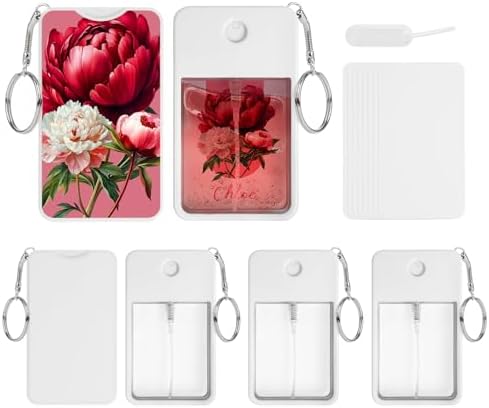 PYD Life 6 Pack Sublimation Blanks Card Perfume Spray Bottle 1FL.OZ White