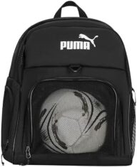 PUMA Pitch Ball Backpack with Front Mesh Ball Compartment & Ventilated Shoe Pocket