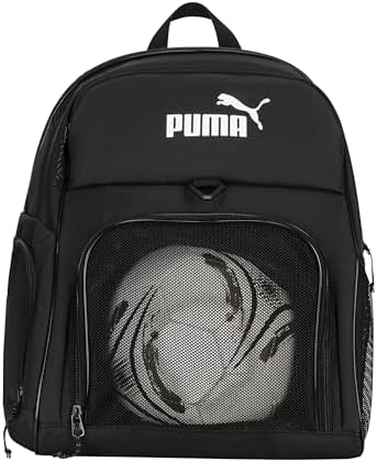 PUMA Pitch Ball Backpack with Front Mesh Ball Compartment & Ventilated Shoe Pocket