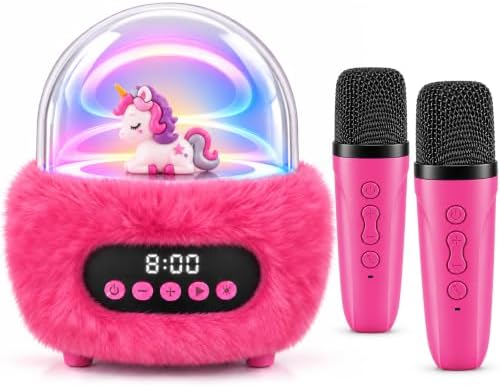 Unicorn Mini Karaoke Machine for Kids: Portable Bluetooth Microphone