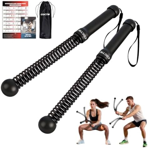 Cordless Battle Rope for Home Gym, Heavy Duty Portable with Poster