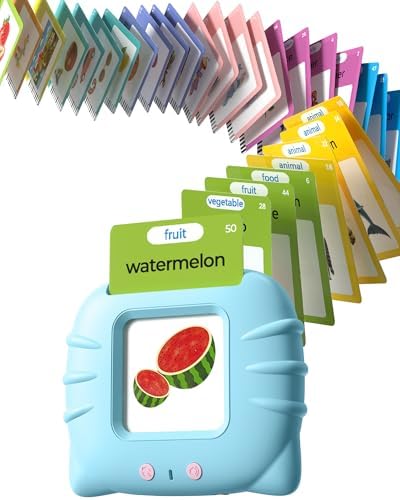 Airbition Talking Flash Cards for Toddlers Ages 1‑4, 510 Words English Blue