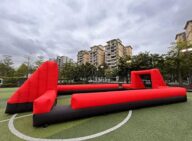 Giant Outdoor Inflatable Soccer Field Inflatable Football & Soccer Pitch Court for School Playground/Family/Team Games
