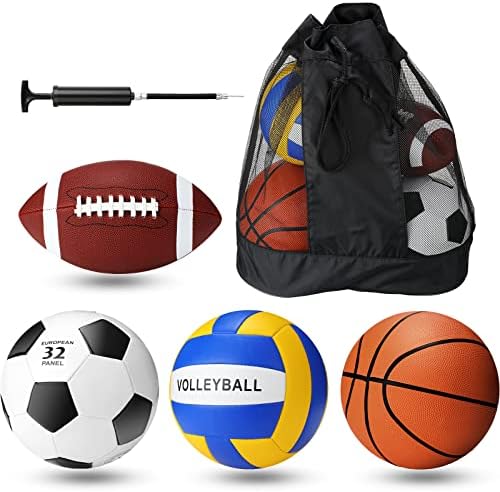 Jerify 4 Pcs Sport Balls Soccer Football Basketball Volleyball