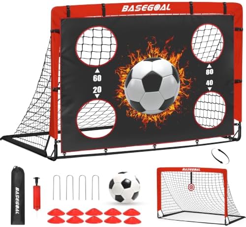 BaseGoal Portable Soccer Goals for Backyard, 5x4ft Soccer Net,Easy Set up