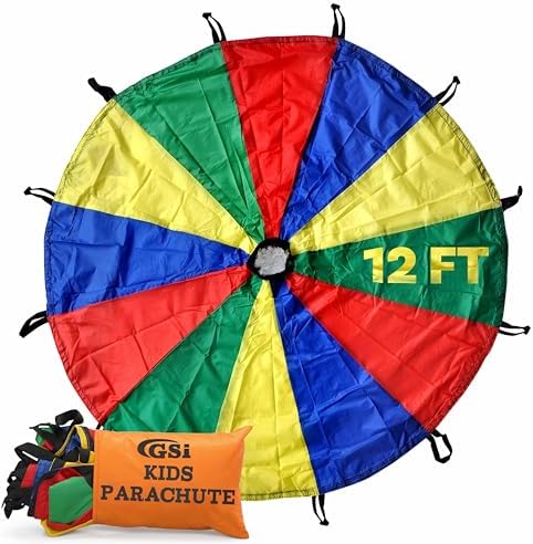 GSi Kids Rainbow Parachute 6 ft to 35 ft for School & Gym Class