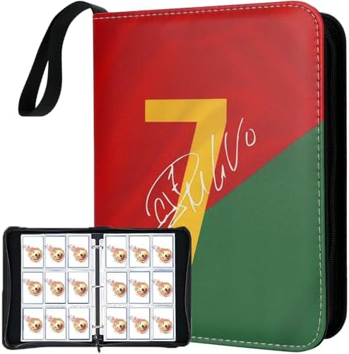 HBK Soccer Card Binder 9 Pocket, PU Leather Soccer Cards Binder
