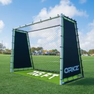 3-in-1 Soccer Rebounder Net & Goal | 7×5 ft Steel Frame | High-Pass, Low-Pass & Full Goal Modes | Passing, Shooting, First Touch | Ground Stakes Included | Soccer Training Equipment