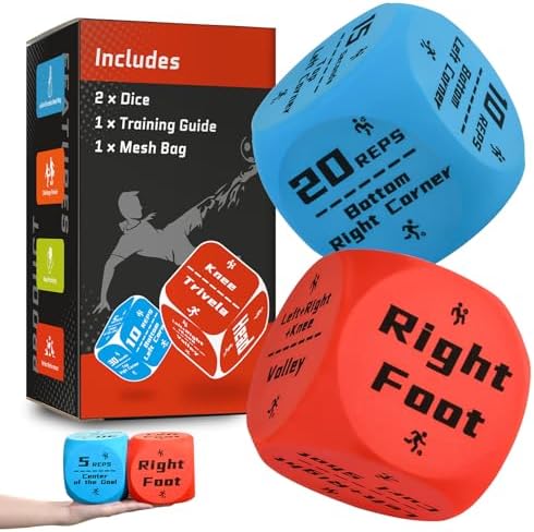 Soccer Dice, Soccer Gifts for Boys 8-12, Skill Training Game Toy Large Size