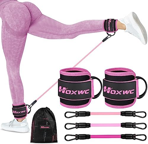 Ankle Resistance Bands with Cuffs, Ankle Weights Gym Set for Women