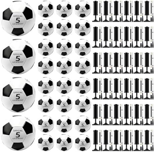 NICEMOVIC Deflated Soccer Balls Size 5 Bulk with Pumps, Operation Christmas Bulk Items for Adults Donation Charity Train Practice Game, Deflated Soccer Balls with Pump Needles Set