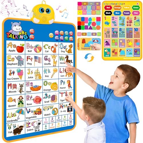Electronic Alphabet Wall Chart, Kids Learning Toys for Toddlers 1-3 – Blue