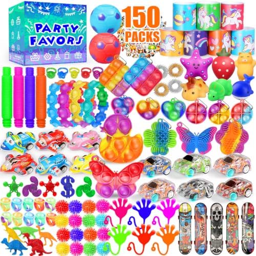 Party Favors for Kids 8-12 4-8, 150-Pack Fidget Toys Bulk, Treasure Box Toys for Classroom, Stocking Stuffers Goodie Bags, Classroom Prizes, Birthday Holiday for Boys Girls